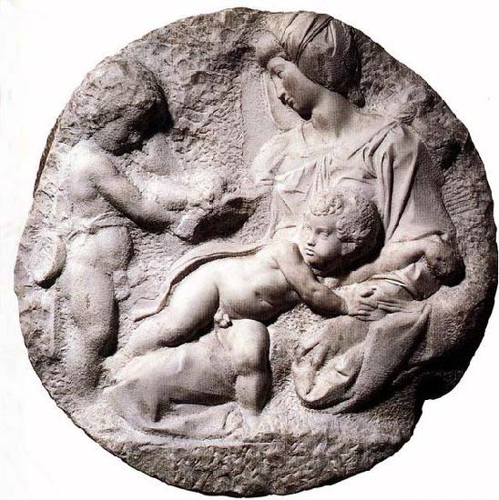 Michelangelo Buonarroti Madonna and Child with the Infant Baptist oil painting picture